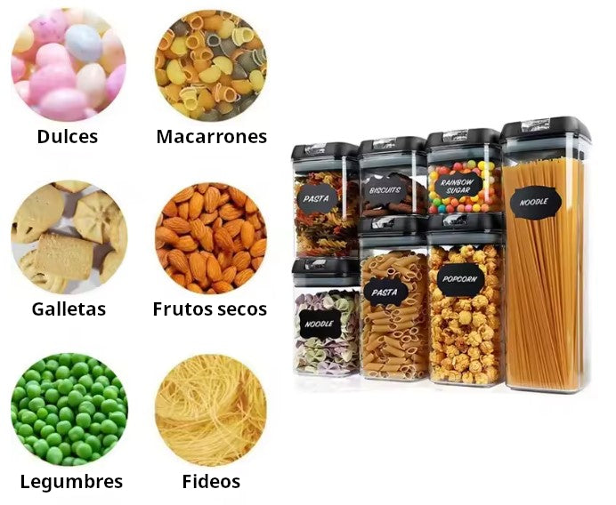 Set Contenedores Hermeticos de Cocina 7 Unidades