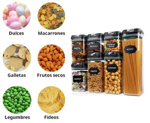Set Contenedores Hermeticos de Cocina 7 Unidades
